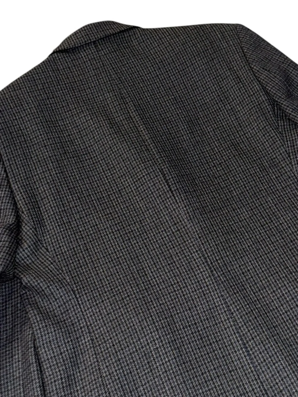 NWT LAUREN RALPH LAUREN navy Houndstooth 2 button lambs wool Blazer coat sz 42s
